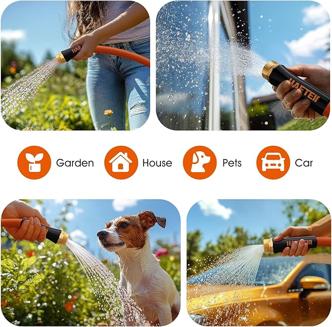 Heavy Duty Garden Hose 5/8 in x 5 ft with Swivel Fitting, Super Flexible Water Hose, All-weather, Lightweight, Burst 600 PSI