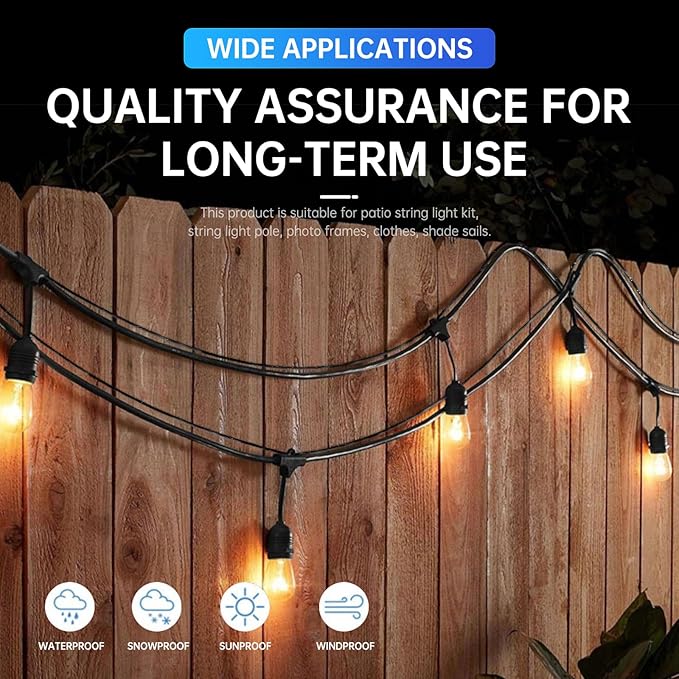 165FT String Light Hanging Kit,304 Stainless Steel Cable Kit - Heavy Duty 480LB Capacity, Adjustable Turnbuckles & Complete Accessories for Clothesline, Garden Rigging