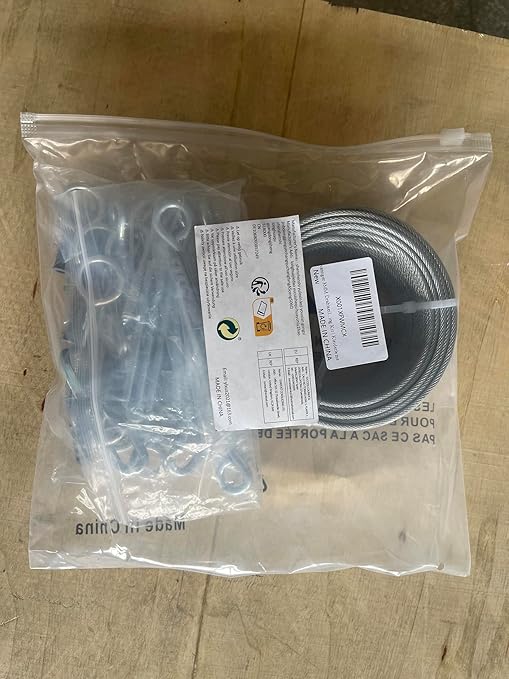 M6 Turnbuckles for Cables Wire Kit, 1/8" PVC Coated Steel Cable Kit w/ 7×7 Strand Core & 100Ft Wire Rope Tensioner Strainer for String Light Hanging/Deck Stair Railings/Shade Sail/Clothes Line