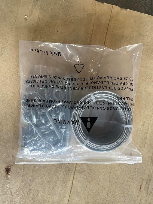 M6 Turnbuckles for Cables Wire Kit, 1/8" PVC Coated Steel Cable Kit w/ 7×7 Strand Core & 100Ft Wire Rope Tensioner Strainer for String Light Hanging/Deck Stair Railings/Shade Sail/Clothes Line