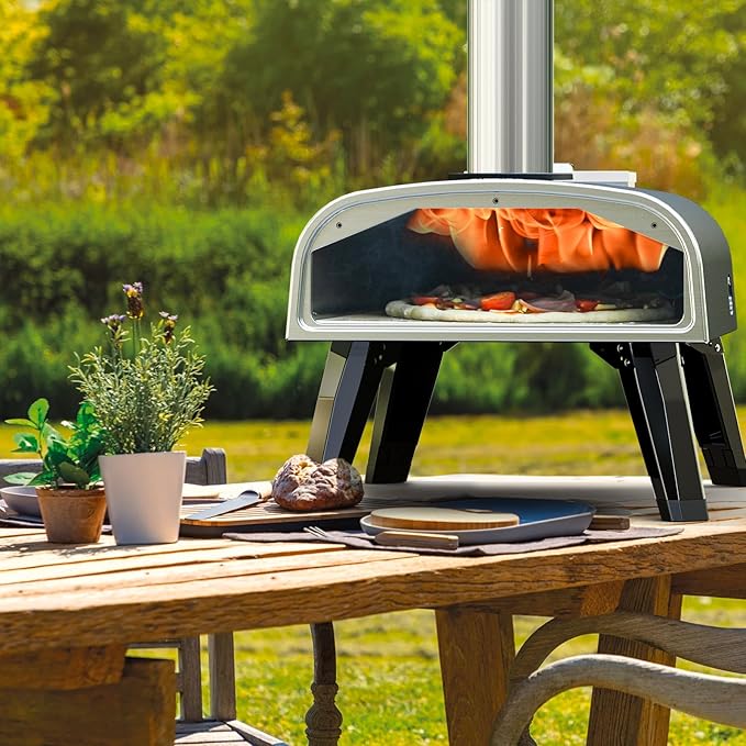 Pizza Oven Outdoor 12" Wood Fired Pizza Ovens Pellet Pizza Stove for outside, Portable Stainless Steel Pizza Oven for Backyard Pizza Oven