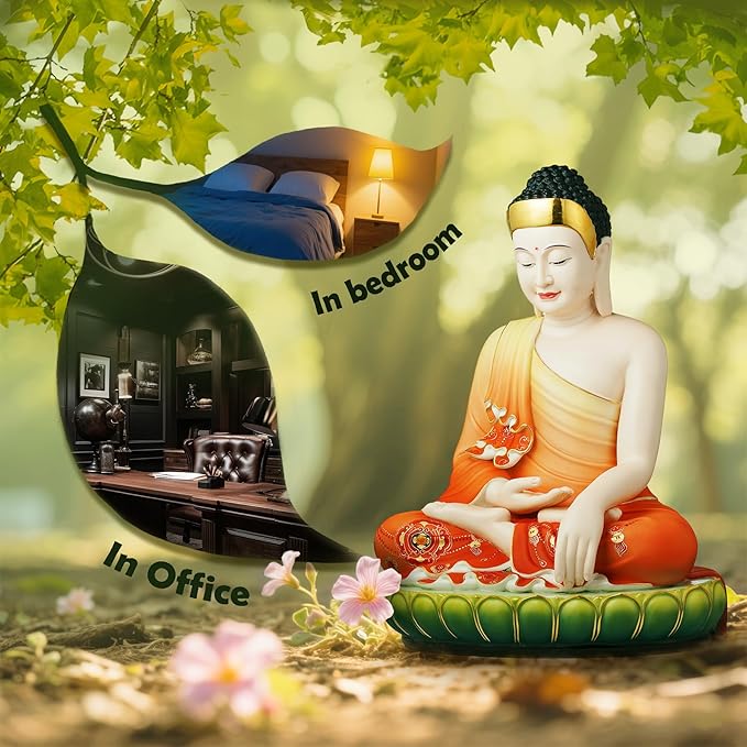 FENGSHUI-CAISHEN Top Ceramic Big Buddha Statue for Home, Meditation Sitting Buddha Figurine, Handmade Buddah, Buda, Budda, Buddha Statue Indoor/Outdoor, Buddha Decor & Gifts, Buddhas