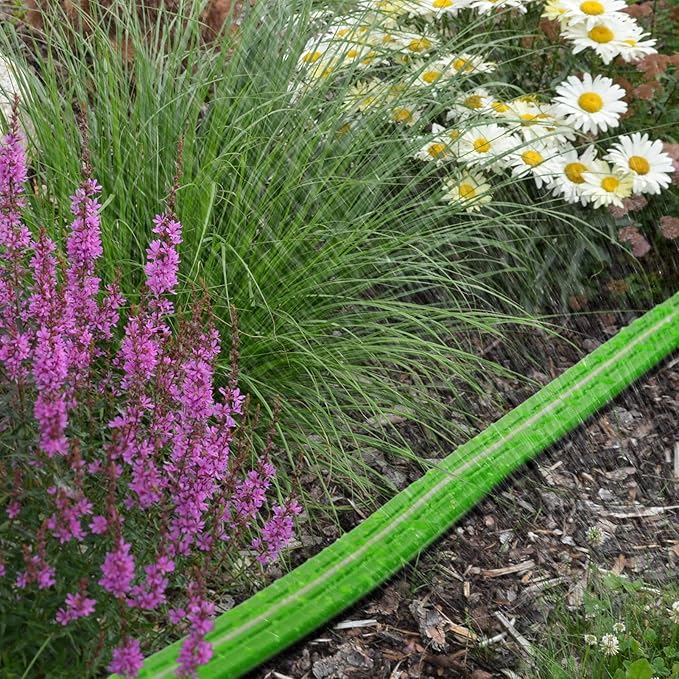 LAVEVE Sprinkler Soaker Hose for Yard 15 FT, Heavy Duty Garden Water Hoses with Stakes, Sprinklers System for Lawn, Flexible Drip Irrigation Tubing