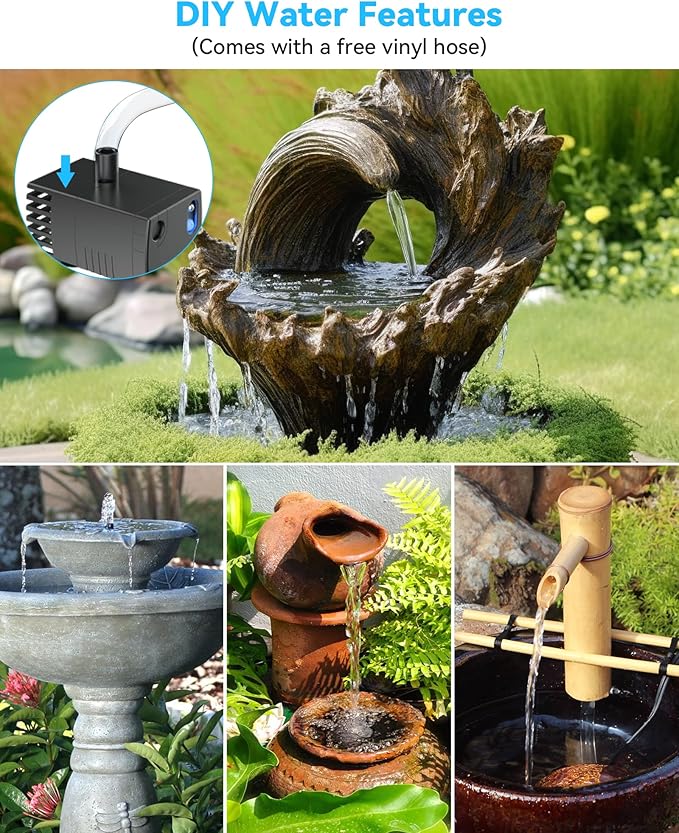 POPOSOAP Solar Water Fountain Pump for Bird Bath, 6W Outdoor Solar Bird Bath Fountain Pump with DIY Tubing for Bird Bath, Ponds, Garden and Fish Tank