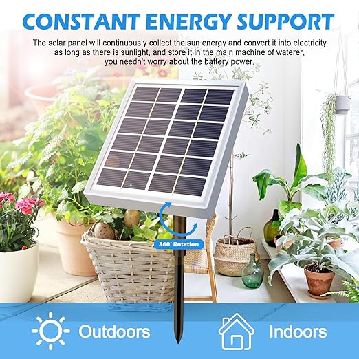 Solar Automatic Drip Irrigation System Houseplant Auto Self Watering Device Waterer for 15 Potted Plants Outdoor Indoor Garden Balcony Vacation While Away