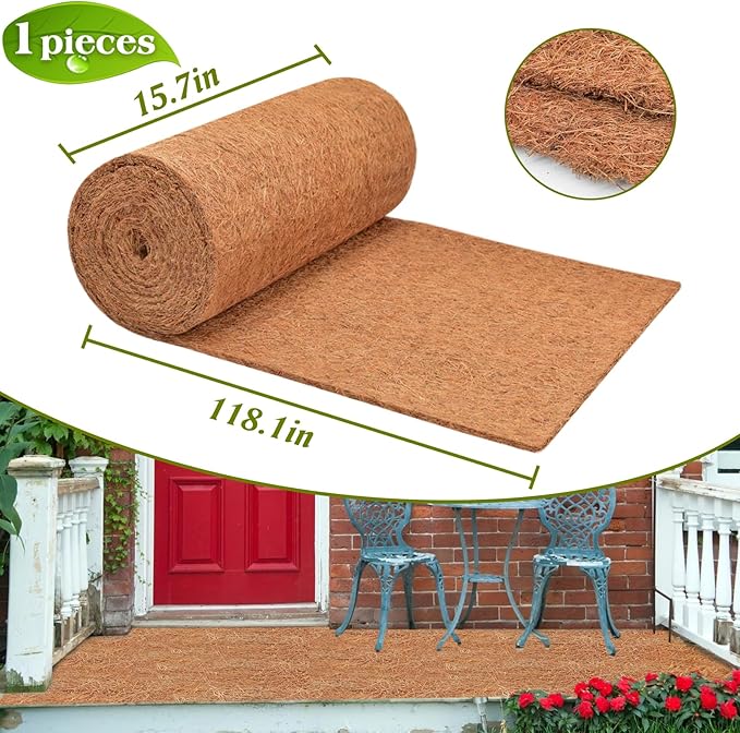 Thickend No Slip Ice and Snow Carpet-16 x 118 inch Natural Coconut Fiber Mat Walking Safety, Winter Walkway Carpet Runner for Front Door Hallway Stairs, Outdoor Patio Porch Garden