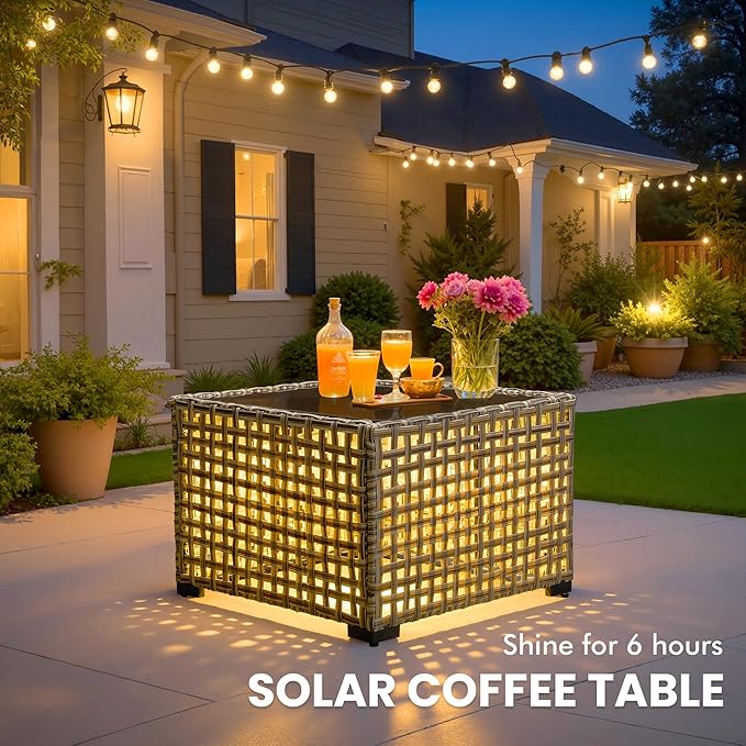 Outdoor Sectional Patio Furniture Set with Swivel Rocking Chairs,10 Pieces Wicker Conversation Sets L Shaped Couch Out Door Sofa Set Outside Furniture for Garden Deck Yard Porch,Black,