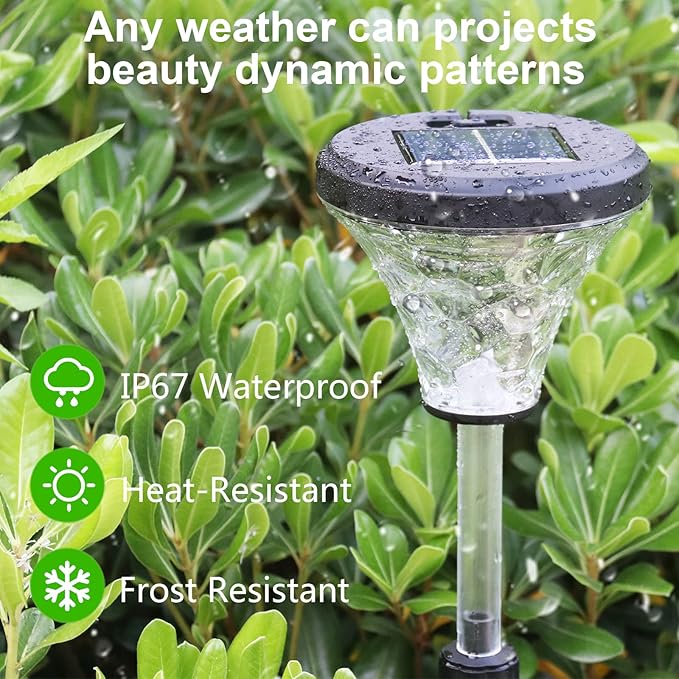 Bright Solar Pathway Lights, 2Pack Warm White/Color Changing Solar Garden Lights, IP67 Waterproof Solar Path Lights, Auto On/Off Solar Outdoor Lights for Walkway Lawn Landscape Decorative