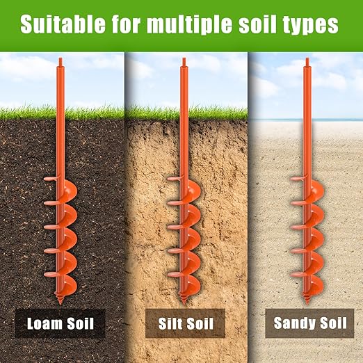 Threaded Auger Drill Bit for Planting, 4''x32'' Drill Augers for Digging Holes with Self-Tapping Screw, 3MM Heavy Duty Garden Auger Drill Bit for Planting, Dirt Bulb Plant Auger for Drill