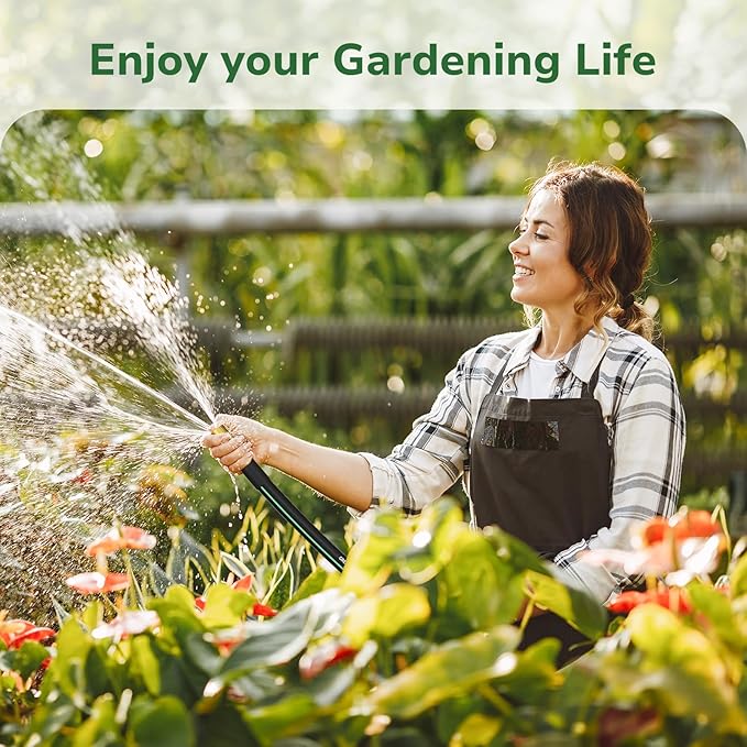 GreatBuddy 50 ft Garden Hose 5/8", Less Kink Heavy Duty Water Hose, Durable & Flexible Hose for Outdoor, Lawn, Car Washing, Pet Bathing and Household