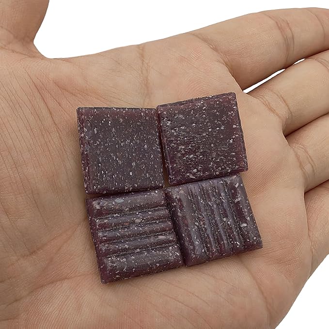 3/4 inch Quartz Glass Mosaic Tiles for Crafts, 1.1 LB, Square Mosaic Pieces for DIY Picture, Home Mosaic Decoration (Purple)