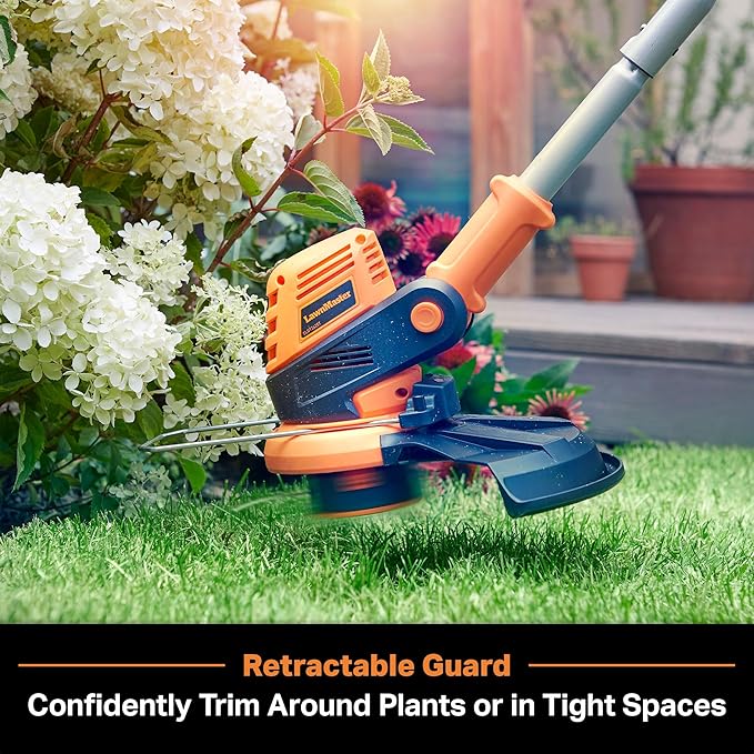 LawnMaster OcuMow™ Robot Lawn Mower with Cordless 24V MAX 10” Grass Trimmer Combo Kit Perimeter Wire Free for Small Yards 2000-4000 Square Feet Optical Navigation Automatic Obstacle Avoidance Spot Cut