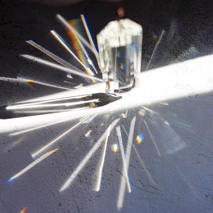 HDCRYSTALGIFTS Set 2 Crystal Suncatchers, 120mm Large Prism Sun Catchers Windows Hanging Ornaments Rainbow Maker Pendant Indoor Outdoor Garden Decor,Clear