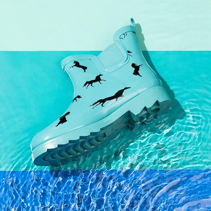 NORTY - Womens Ankle Rain Boots - Ladies Waterproof Winter Spring Garden Boot runs ½ size large