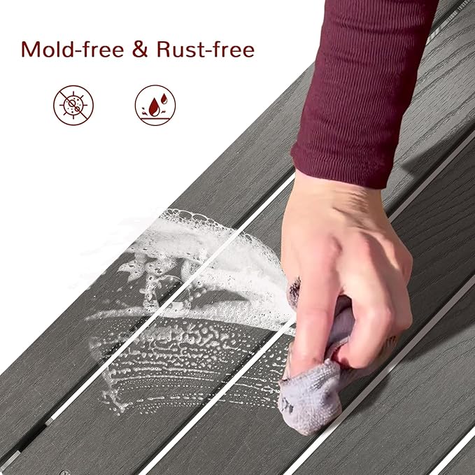 Stoog All-Weather Outdoor & Garden Chair, Patio Dining Chairs with 400 lbs Weight Capacity, Curveback Patio Chair for Backyard, Porch, Pool and Deck, Grey