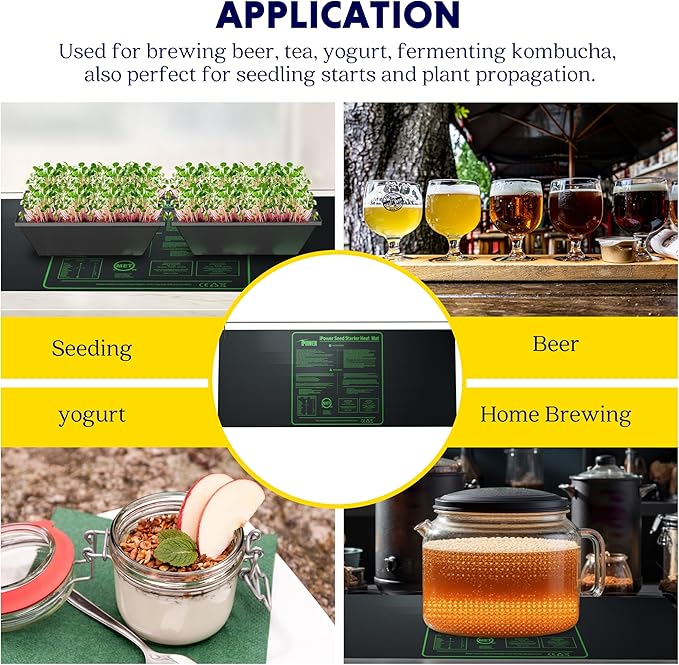 iPower 48" x 20" Durable Waterproof Seedling Heat Mat with MET Certified, Warm Hydroponic Heating Pad for Germination, Indoor Gardening, Brewing and Seed Starting