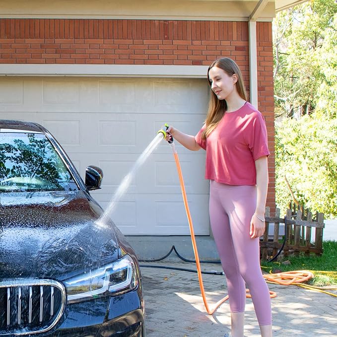 Fevone 25 ft Garden Hose, Heavy Duty Water Hose, Hybrid Polymer, Kink Resistance, Flexible, Durable, Leak Free, Aluminum Fittings, 3/4" GHT, 5/8" ID, 600 Psi, Drinking Water Safe