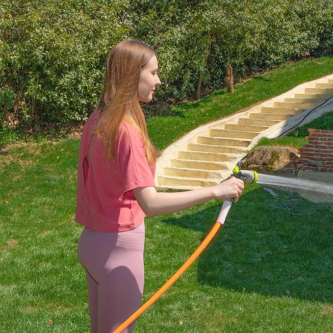 Fevone 75 ft Garden Hose, Heavy Duty Water Hose, Hybrid Polymer, Kink Resistance, Flexible, Durable, Leak Free, Aluminum Fittings, 3/4" GHT, 5/8" ID, 600 Psi, Drinking Water Safe