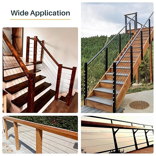 1000FT 1/8" Black T316 Stainless Steel Cable, 7x7 Strands Construction, Black Wire Rope Aircraft Cable for Indoor, Outdoor, Deck Fence Railing, and DIY Balustrades