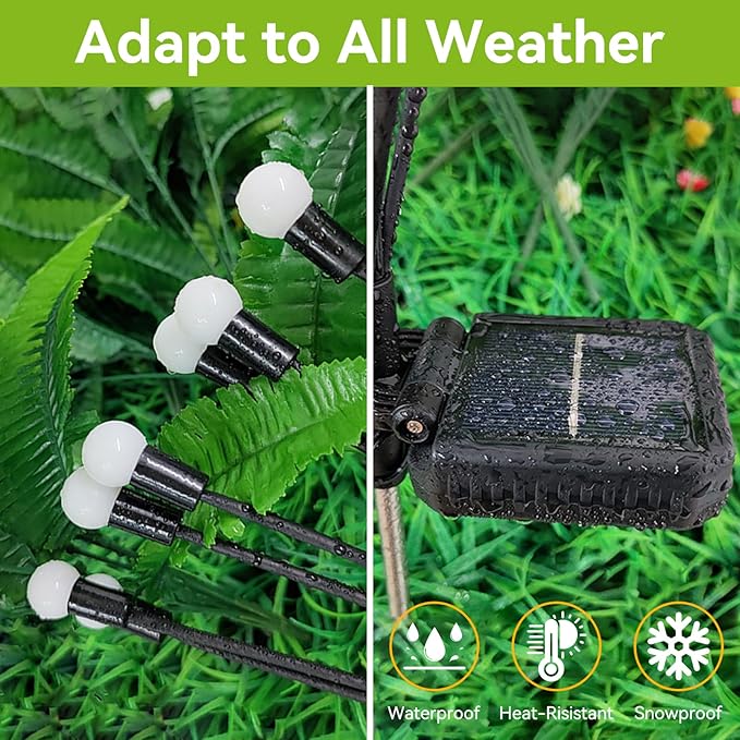 Solar Garden Lights Outdoor Waterproof, 6 Pack 48 LED Decorative Swaying Lights, Solar Firefly Light Outdoor Decor for Garden Gifts for Pathway Party Christmas, Warm White