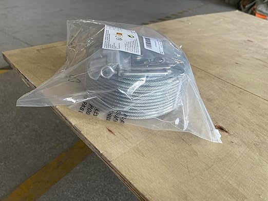 3/16" Wire Rope, 304 Stainless Steel Turnbuckle Wire Tensioner Kit, 100 Ft PVC Coated Steel Cable w/ 7×7 Strand Core for Decking Stair Railing, Shade Sail, String Light Hanging, Clothes Line