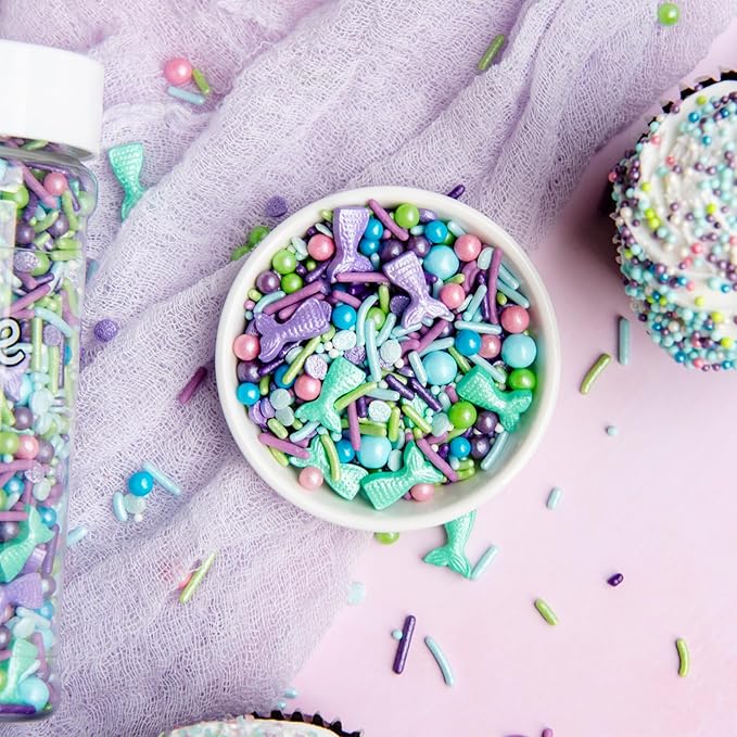 Sweets Indeed Sprinkles, Mermaid Edible Sprinkle Mix, Perfect for Cake Decorations, Baking, Ice Cream, Cookies, Cupcake Topper