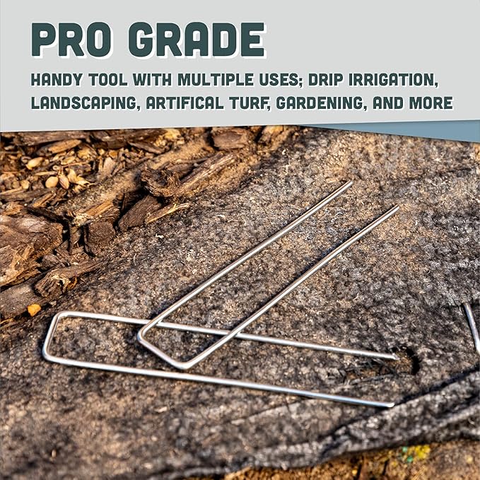 Squirrel Products U Shape Galvanized Garden Stakes Metal, 6 Inch Landscaping Staples, 11 Gauge Stakes for Landscaping Fabric Barrier Irrigation Tubing, 2.9mm 15x2.5x15cm – 500 Pack