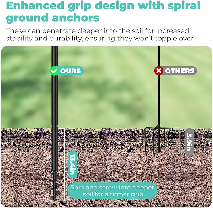Mrcrafts Bird Feeder Hook for Outdoor, 82 Inch Hevy Duty Bird Feeder Poles, Bird Feeder Stand Station, Garden Hook for Hanging Plants, Lanterns, Hummingbird Feeders