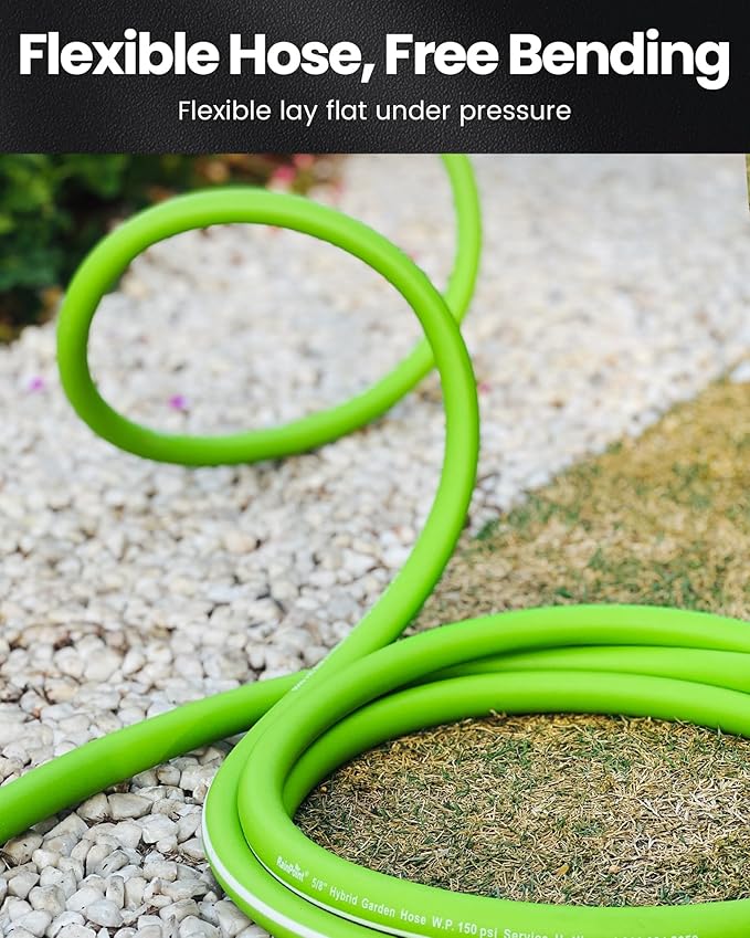 RAINPOINT Leader Garden Hose 5ft - Lightweight Water Hose with Swivel Handle - Flexible, Heavy Duty, Hybrid Rubber, with Female to Female Fittings