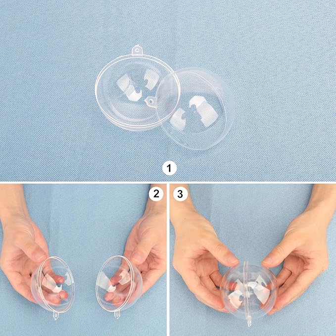 80 Pcs 2.76 Inch Clear Acrylic Fillable Balls, Christmas DIY Fillable Ornaments Balls, Acrylic Ornaments Ball for Christmas, Holidays, Weddings, Parties, and Home Decor