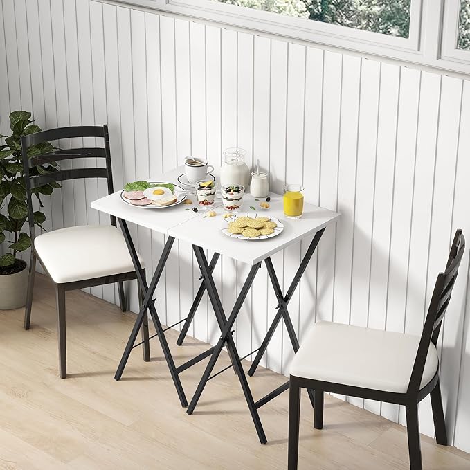 TV Tray Table Set of 2, TV Dinner Tray, Folding Table, Foldable TV-Trays, Side Table for Bed, Couch, Portable and Small Easy to Move