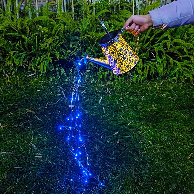 VOOKRY Solar Watering Can Lights, Large Hanging Solar Lights Outdoor Decorative Garden Decor Waterproof for Outside Patio Yard Porch Lawn Landscape Birthday Gifts for Women Mom Grandma(Blue)