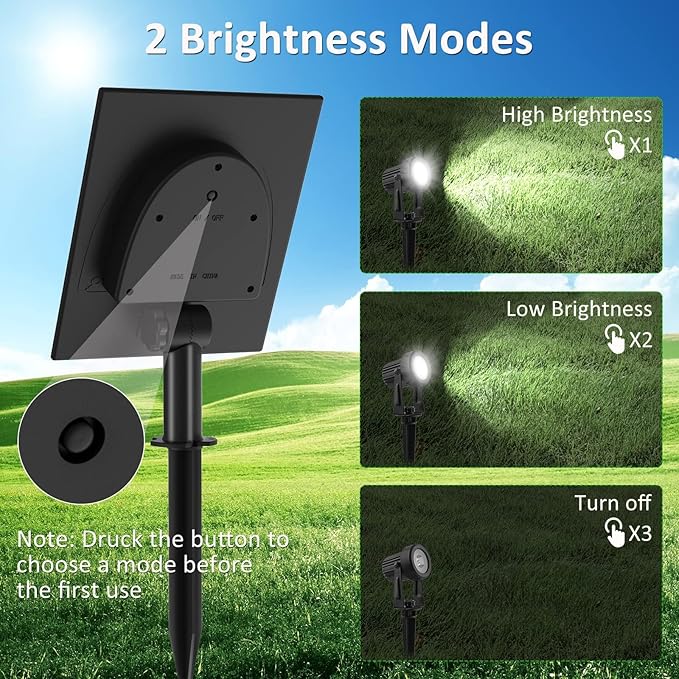 T-SUNUS Halloween Solar Garden Spotlight White Outdoor, 4-in-1 Spot Lights 6000K IP65 Waterproof 9.8ft Cable 5W Separated Panel, Auto On/Off Spotlights for Christmas Tree Yard Driveway Pathway Pond