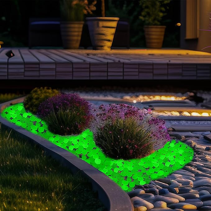 Glow in The Dark Fish Tank Rocks,Green Glowing Rocks Stones Resin Glow in Dark Pebbles for Outdoor Garden, Fish Tank, Aquarium, Landscaping,Driveway Decoration,2.2 Lb