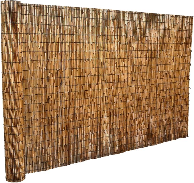 Natural Reed Fencing, Eco-Friendly Reed Fence, 3.3 feet High x 16.44 feet Long, Reed Screen for Backyard Patio Garden and More,Brown
