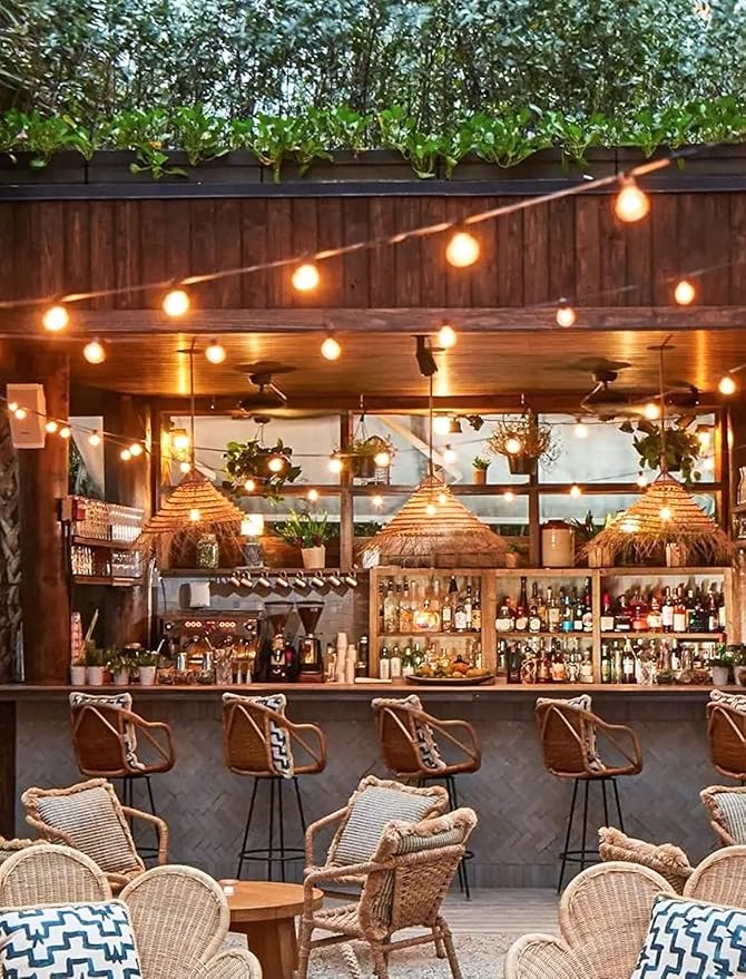 Brightown LED Outdoor String Lights - 150FT Patio Lights with 75 Shatterproof Clear Dimmable Edison Bulbs, Waterproof Connectable Hanging Lights for Outside Backyard Porch Party Christmas Decoration