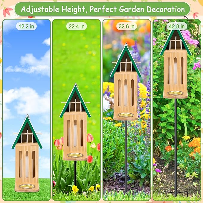 New Upgraded Butterfly House and Feeder for Outside - Wooden Butterfly House with Metal Stake for Garden Backyard, Natural Butterflies Habitat with Puddler on Floor or Hanging on Tree Wall