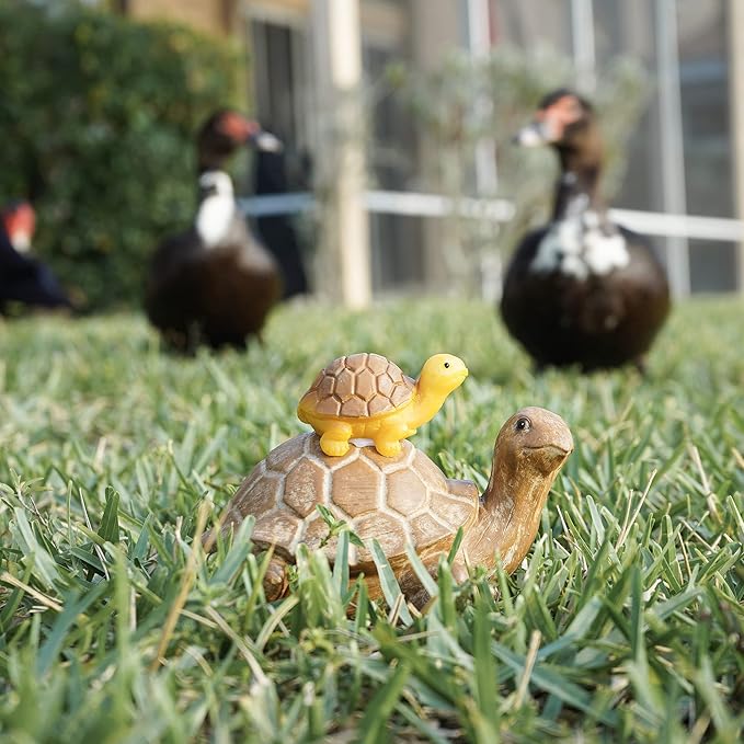 VP Home Mom and Baby Turtle Solar Powered LED Outdoor Decor Garden Light Great Addition for Your Garden, Solar Powered Light Decorations Gifts for Outside Patio Lawn Yard