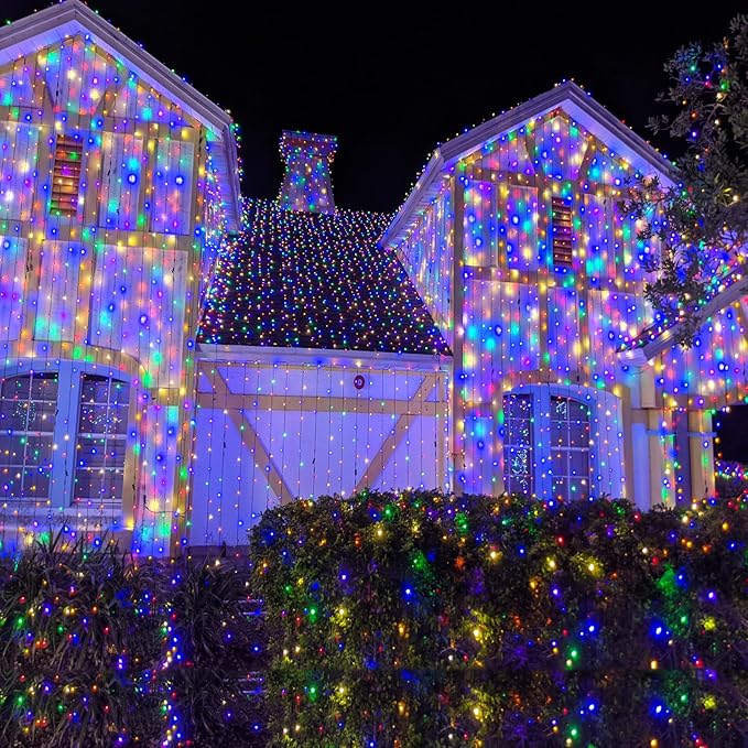 100ft Christmas Lights Outdoor Waterproof, 300 LED String Lights for Bedroom Clear Wire with 8 Modes, Plug in Twinkle Fairy String Light for Indoor Outdoor Home Party Garden Decorations, Multicolor