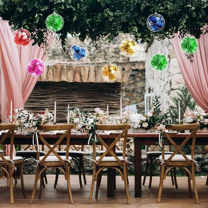 20 Pcs 5.5 Inch Clear Acrylic Fillable Balls, Christmas DIY Fillable Ornaments Balls, Acrylic Ornaments Ball for Christmas, Holidays, Weddings, Parties, and Home Decor