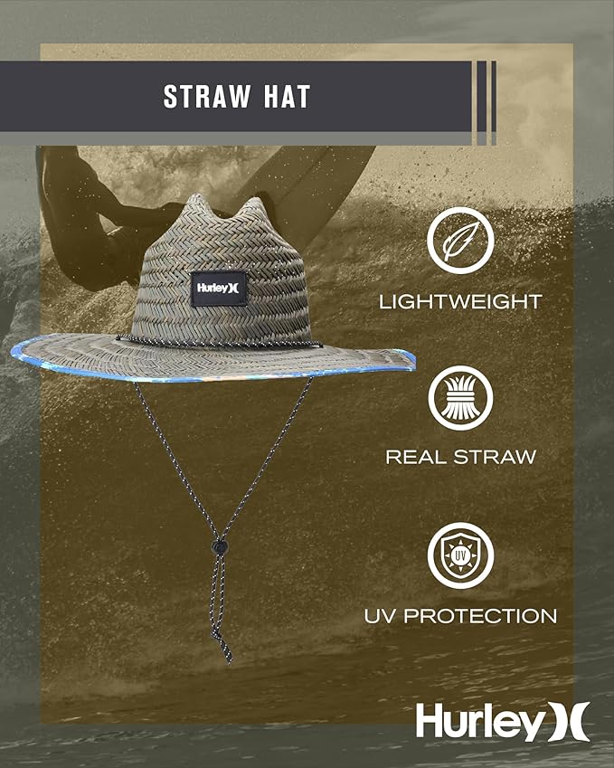 Hurley Men's Straw Hat - Bayside Lifeguard Straw Sun Hat