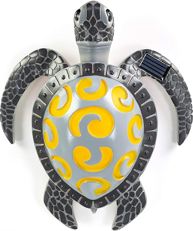 VP Home Tribal Sea Turtle Solar Powered Outdoor Decor Garden Light with LED Glowing Shell Great Addition for Your Garden, Decorations for Outside Patio Lawn Yard