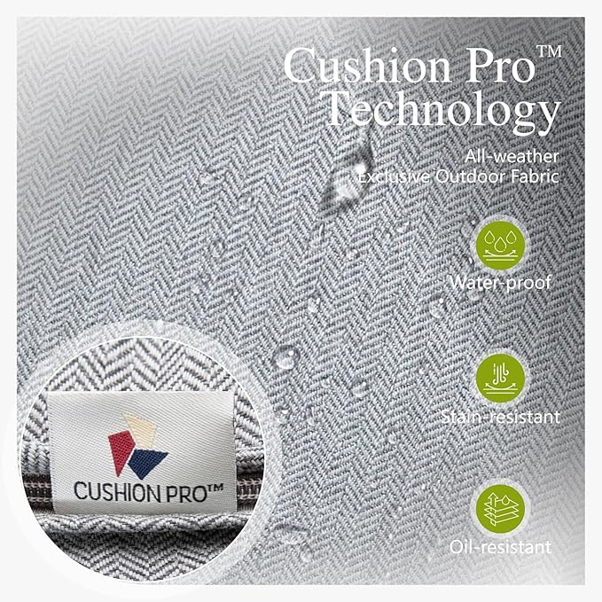 Sophia & William Patio Furniture Set, 5 Piece Metal Outdoor Conversation Set with 3-Seater Outdoor Couch, 2 Sofa Chairs, 1 Loveseat,1 Coffee Table for Outdoor Seating, Backyard, Porch(Grey)