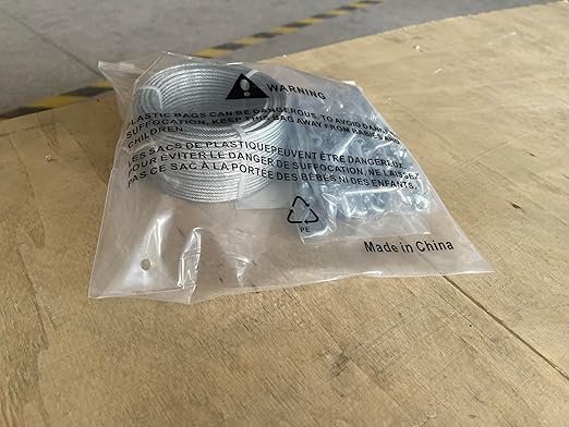 M6 Turnbuckles for Cables Wire Kit, 1/8" PVC Coated Steel Cable Kit w/ 7×7 Strand Core & 100Ft Wire Rope Tensioner Strainer for String Light Hanging/Deck Stair Railings/Shade Sail/Clothes Line