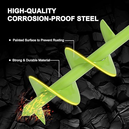 TCBWFY Auger Drill Bit for Planting 3.5"x16",Extended Length Garden Auger Spiral Drill Bit for Planting Bulbs Flowers,Planting Auger for Drill Post Hole Digger for 3/8”Hex Drive