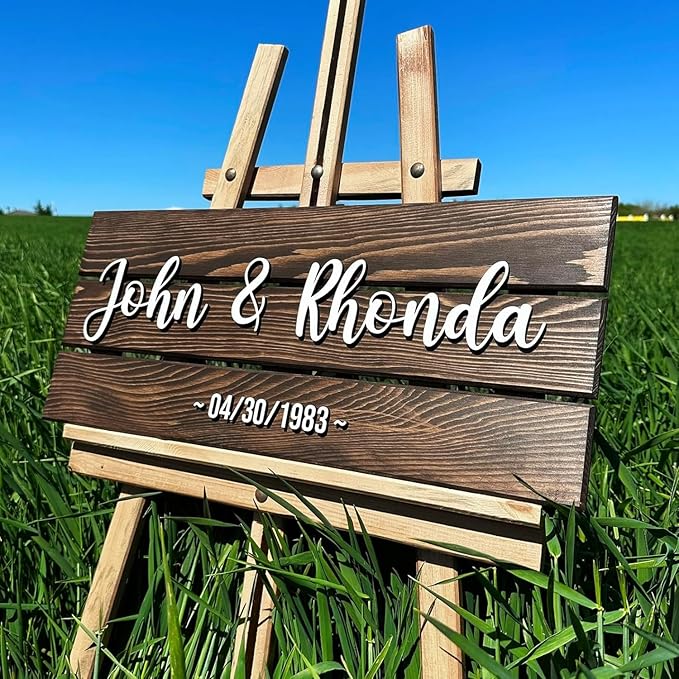 Solid Wood Pallet Custom Name Signs, Ideal for Rustic Home Bussiness Office Garage Backyard Man Cave Decors Decoration, Established Date & Your Custom Text 28 * 13" Establish Date Signs