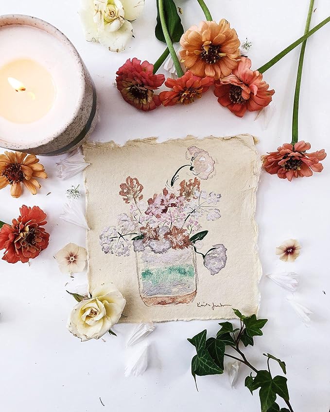 The Growing Candle, Chai Scented, 8.5oz Ceramic Pot, Aromatherapy Candles for Home, 100% Soy, Edith