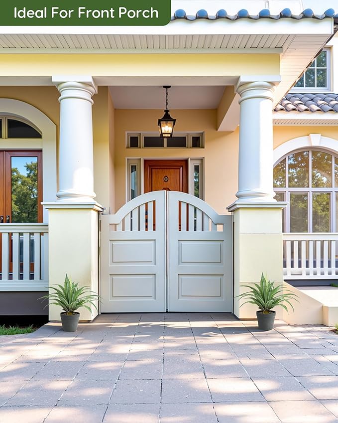 Velener Artificial Agave Plant in Black Pot with Real Stone Pebbles, Large Fake Agave Plants with Green Serrated Leaves, Faux Yucca for Indoor and Outdoor Decor-17 Inches Tall, 29 Leaves