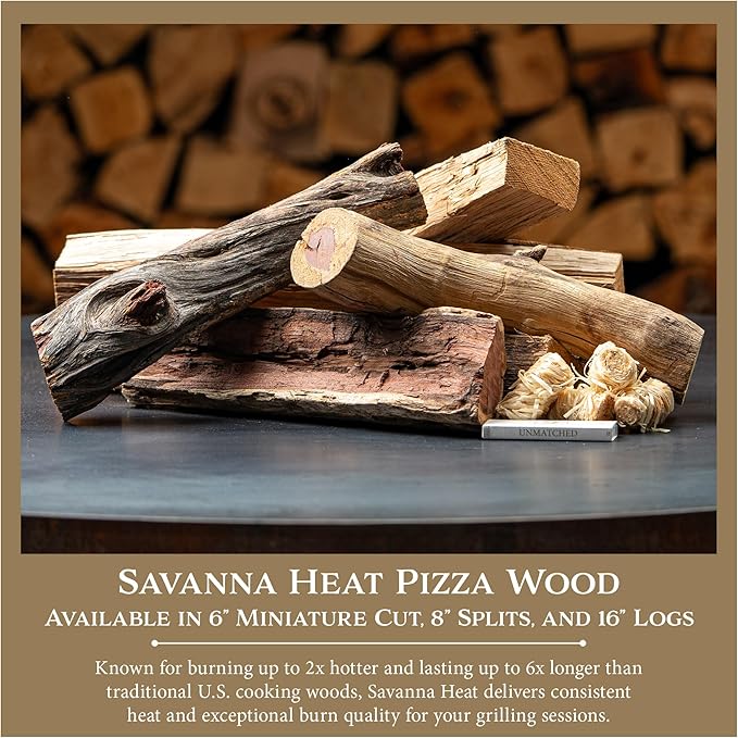 Cutting Edge Firewood Savanna Heat Medium-Sized Pizza Wood (8” Length) | Premium Firewood for Wood Fired Pizza Ovens | Burns Hotter & Longer | Supports African Communities & Wildlife