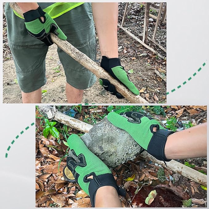 Gardening Gloves for Men and Women, Thorn Proof & Puncture Resistant Working Gloves, Gloves for Safety Work and Gardening, Gardening Gifts, Synthetic Leather Spandex Mechanic with Touchscreen Support